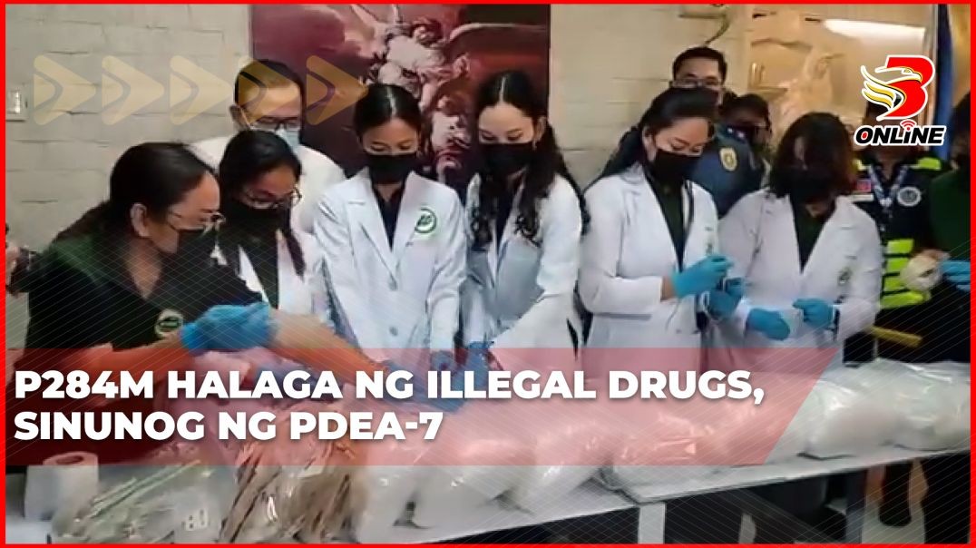 ⁣P284M halaga ng illegal drugs, sinunog ng PDEA-7