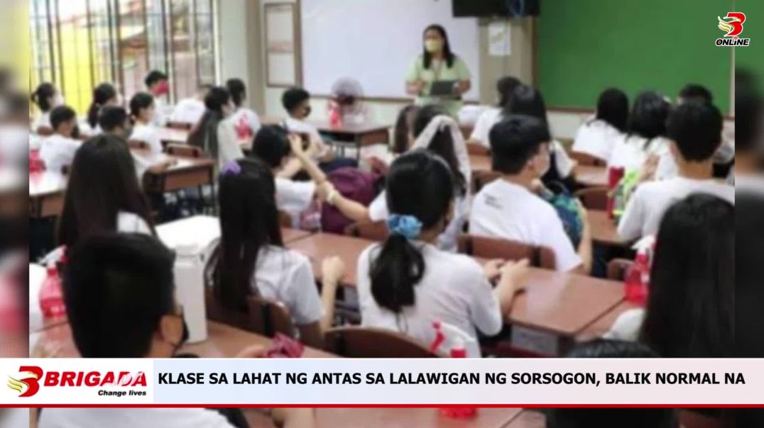 ⁣KLASE SA LAHAT NG ANTAS SA LALAWIGAN NG SORSOGON, BALIK NORMAL NA
