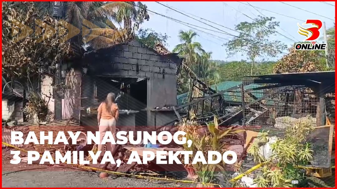 ⁣Bahay nasunog, 3 pamilya, apektado
