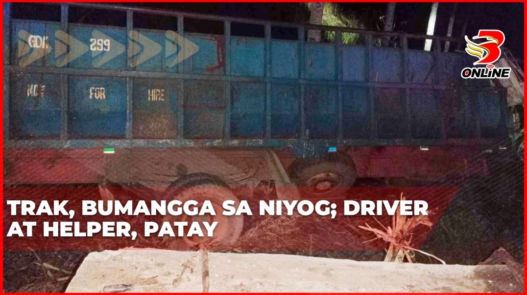 Trak, bumangga sa niyog; Driver at helper, patay
