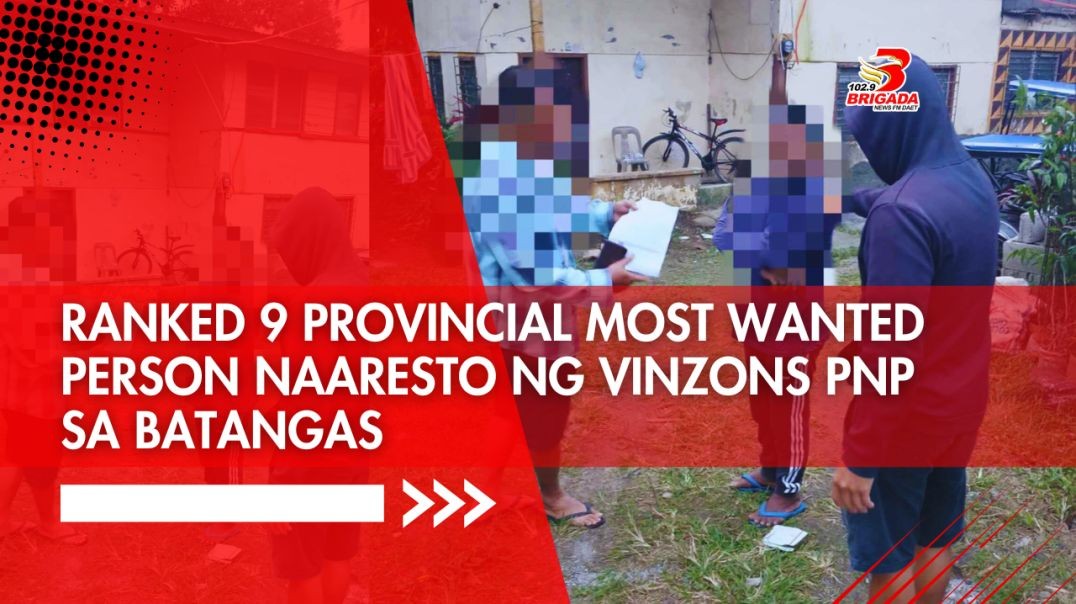 ⁣Ranked 9 Provincial Most Wanted Person naaresto ng Vinzons PNP sa Batangas