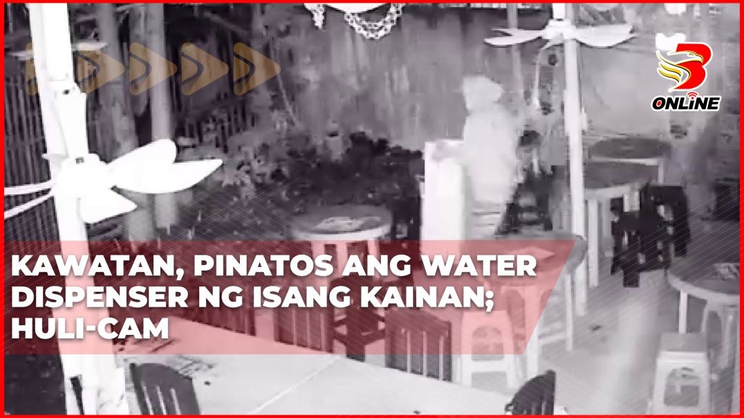 ⁣Kawatan, pinatos ang water dispenser ng isang kainan; Huli-cam