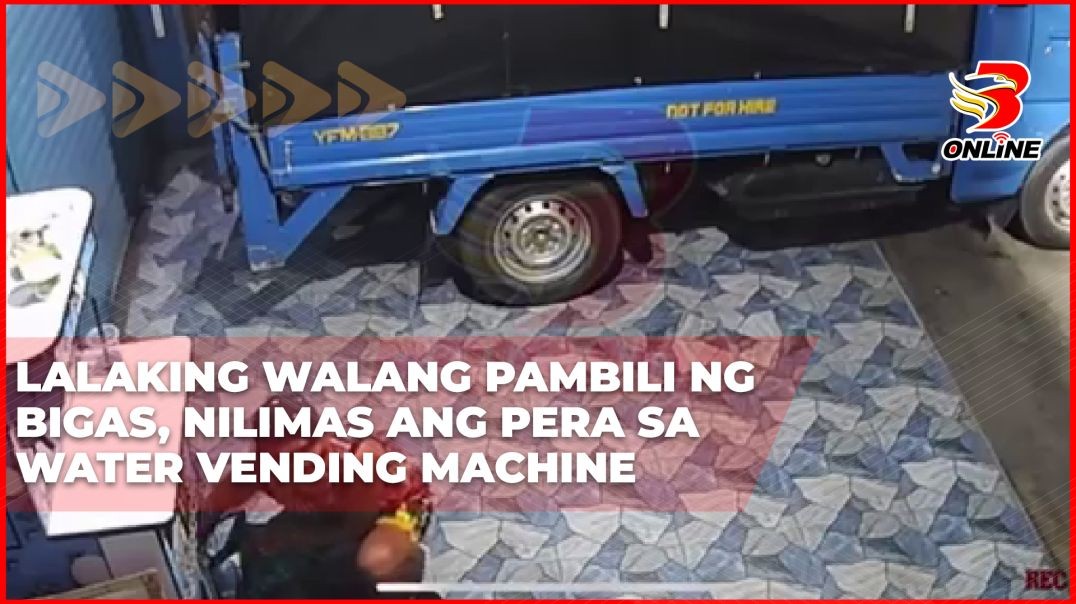 ⁣Lalaking walang pambili ng bigas, nilimas ang pera sa water vending machine