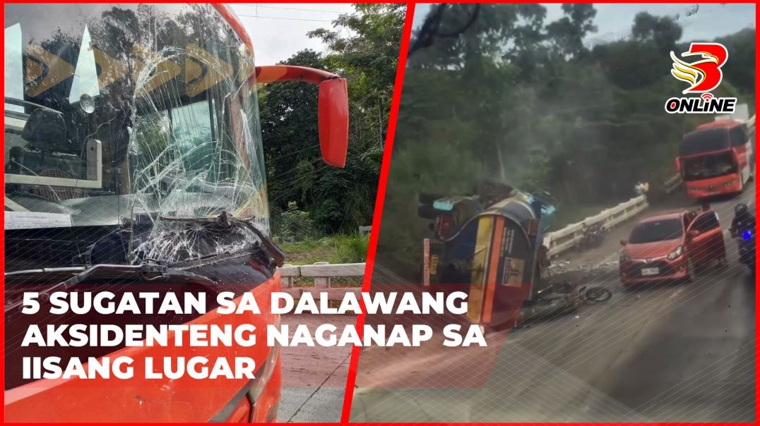 ⁣5 sugatan sa dalawang aksidenteng naganap sa iisang lugar
