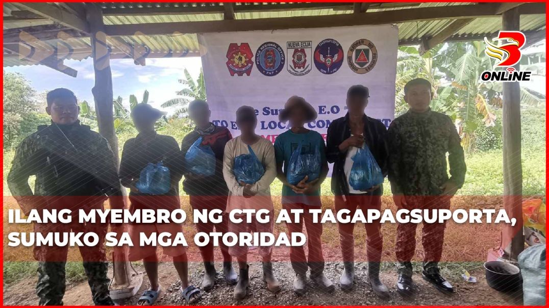 ⁣Ilang myembro ng CTG at tagapagsuporta, sumuko sa mga otoridad