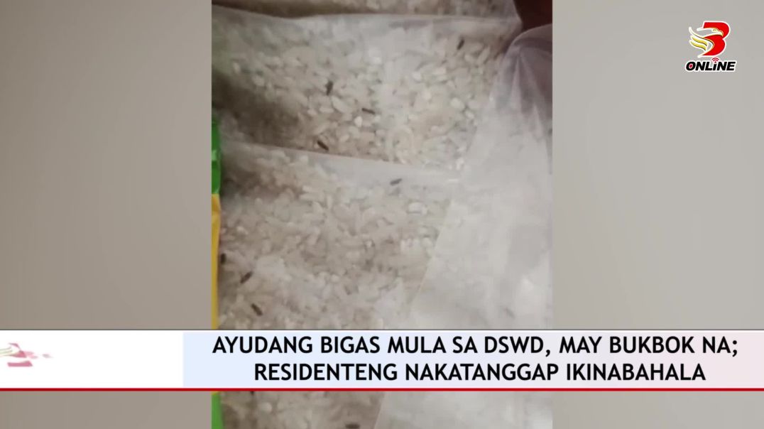 ⁣AYUDANG BIGAS MULA SA DSWD, MAY BUKBOK NA; RESIDENTENG NAKATANGGAP IKINABAHALA