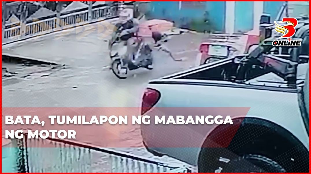 ⁣Bata, tumilapon ng mabangga ng motor