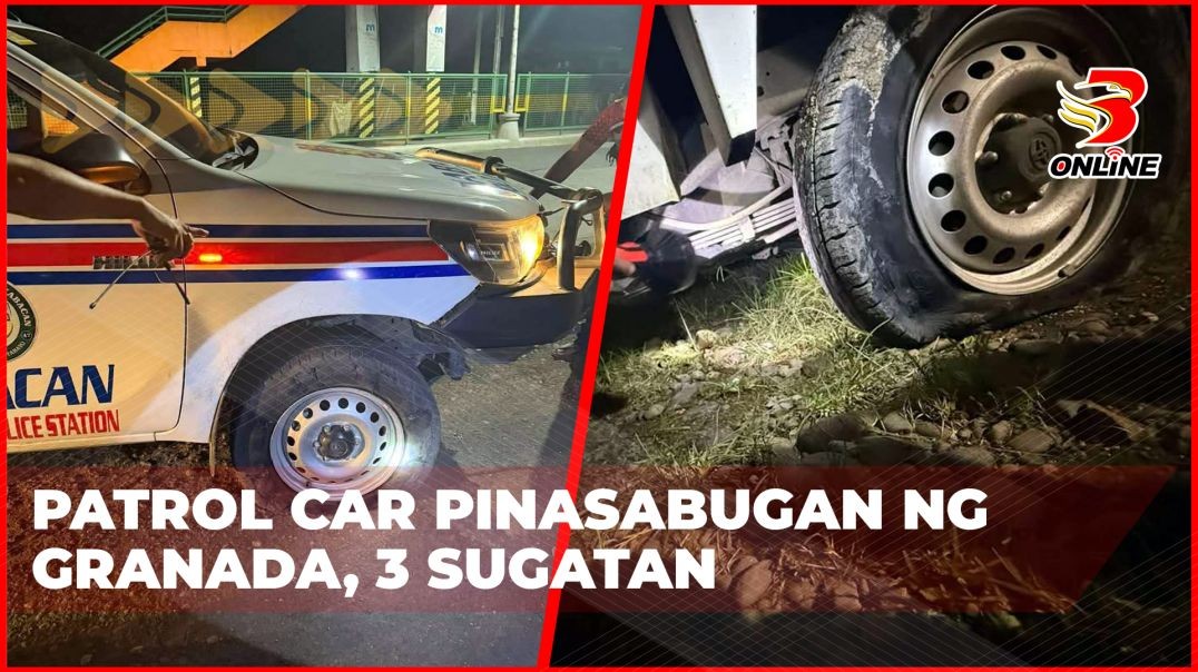 ⁣Patrol car pinasabugan ng granada, 3 sugatan