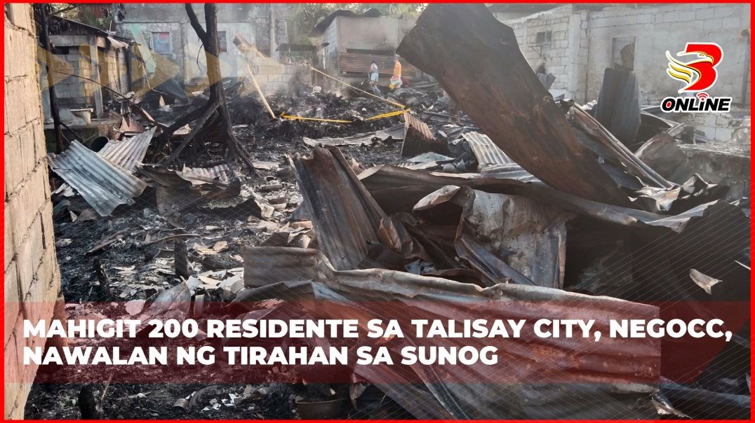 ⁣Mahigit 200 residente sa Talisay City sa NegOcc, nawalan ng tirahan sa sunog
