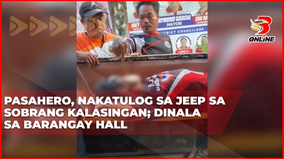 Pasahero, nakatulog sa jeep sa sobrang kalasingan; Dinala sa barangay hall