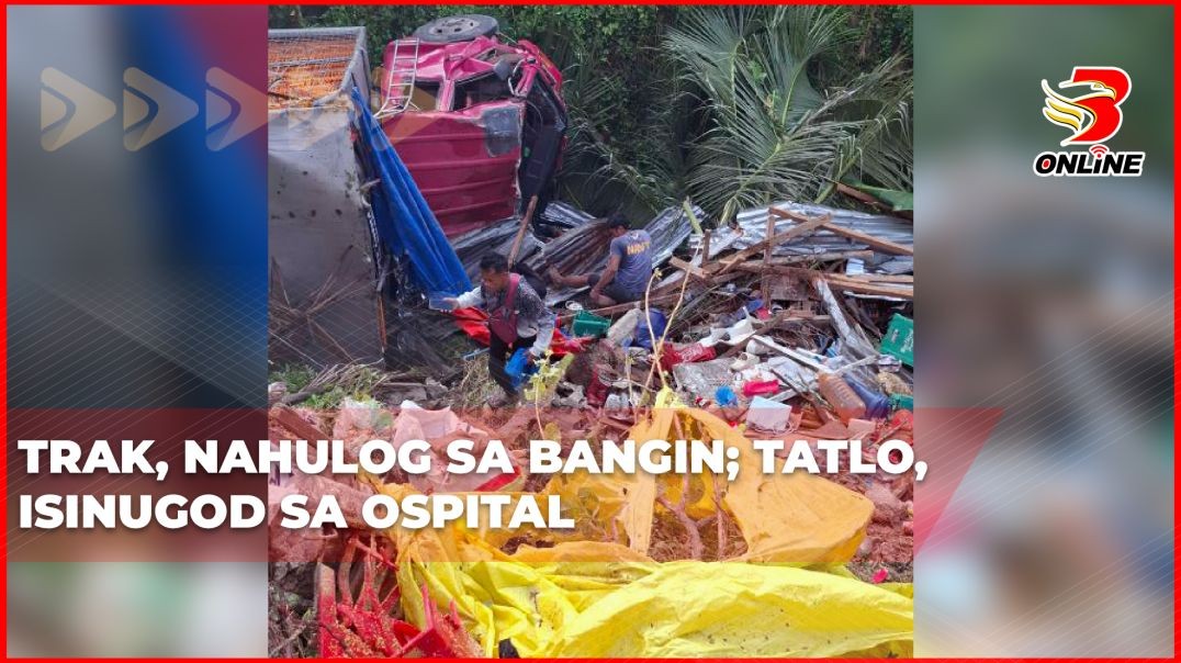 Trak, nahulog sa bangin; Tatlo, isinugod sa ospital