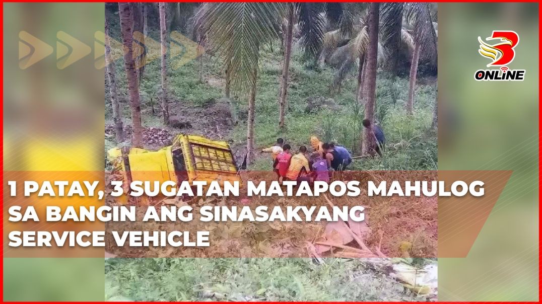 ⁣1 patay, 3 sugatan matapos mahulog sa bangin ang sinasakyang service vehicle