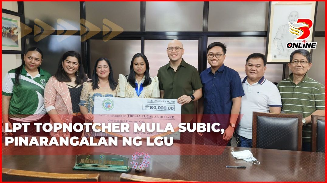 LPT Topnotcher mula Subic, pinarangalan ng LGU
