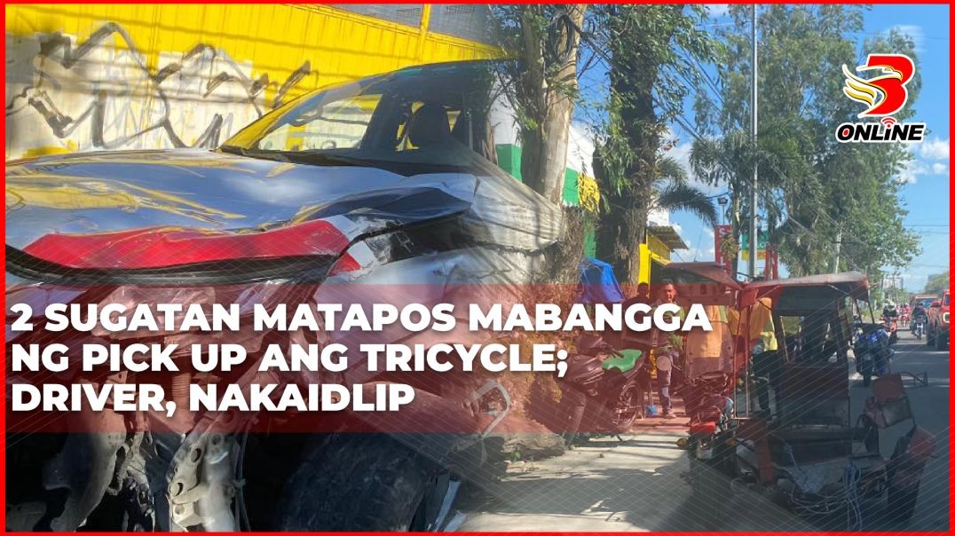 2 sugatan matapos mabangga ng pick up ang tricycle; Driver, nakaidlip