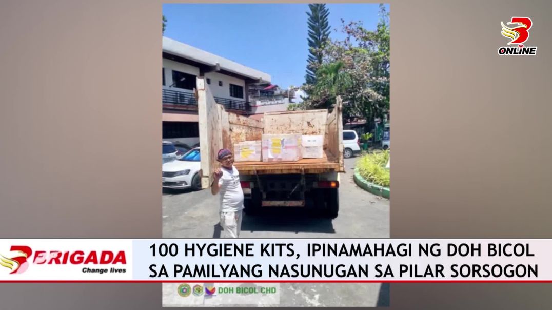⁣100 HYGIENE KITS, IPINAMAHAGI NG DOH BICOL SA PAMILYANG NASUNUGAN SA PILAR SORSOGON