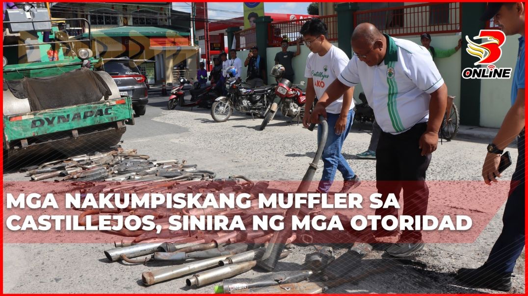 ⁣Mga nakumpiskang muffler sa Castillejos, sinira ng mga otoridad
