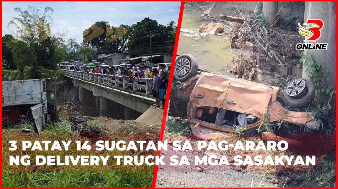 3 patay 14 sugatan sa pag-araro ng delivery truck sa mga sasakyan