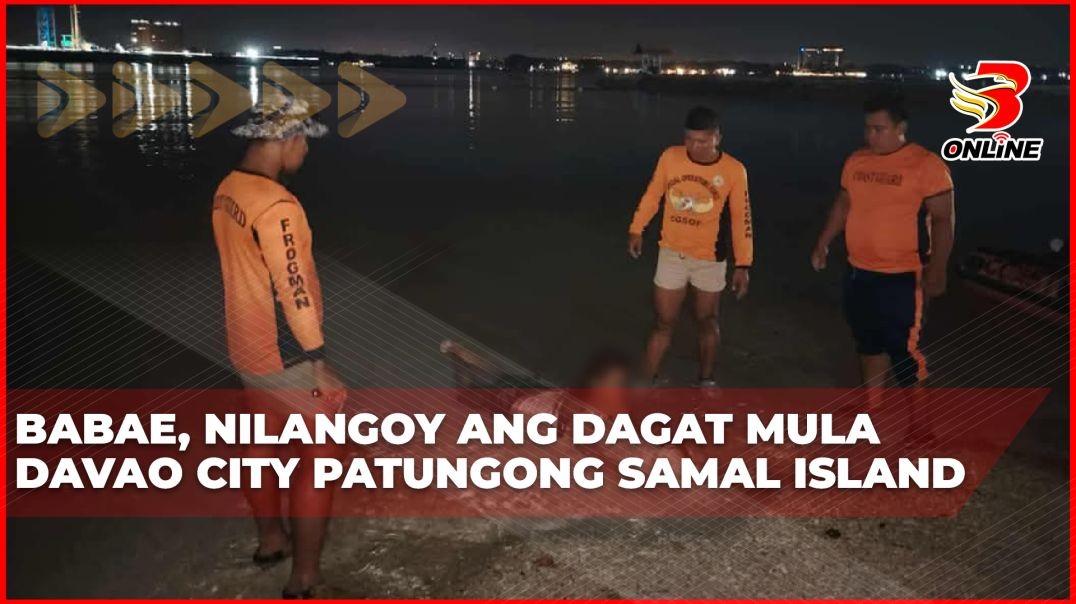 ⁣Babae, nilangoy ang dagat mula Davao City patungong Samal Island