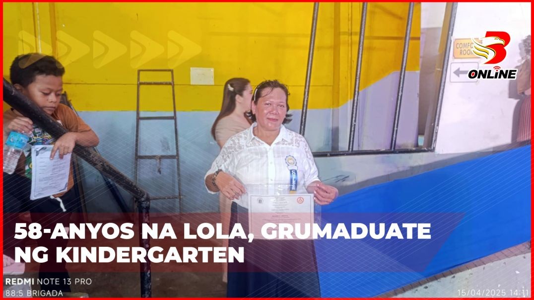 58-anyos na lola, grumaduate ng kindergarten