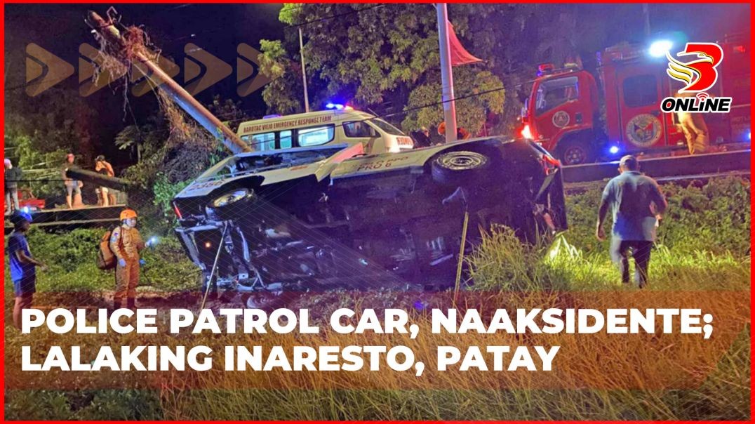 ⁣Police patrol car, naaksidente; Lalaking inaresto, patay