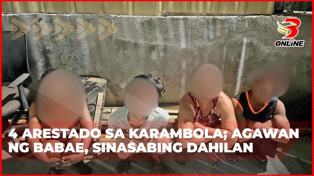 ⁣4 arestado sa karambola;Agawan ng babae, sinasabing dahilan