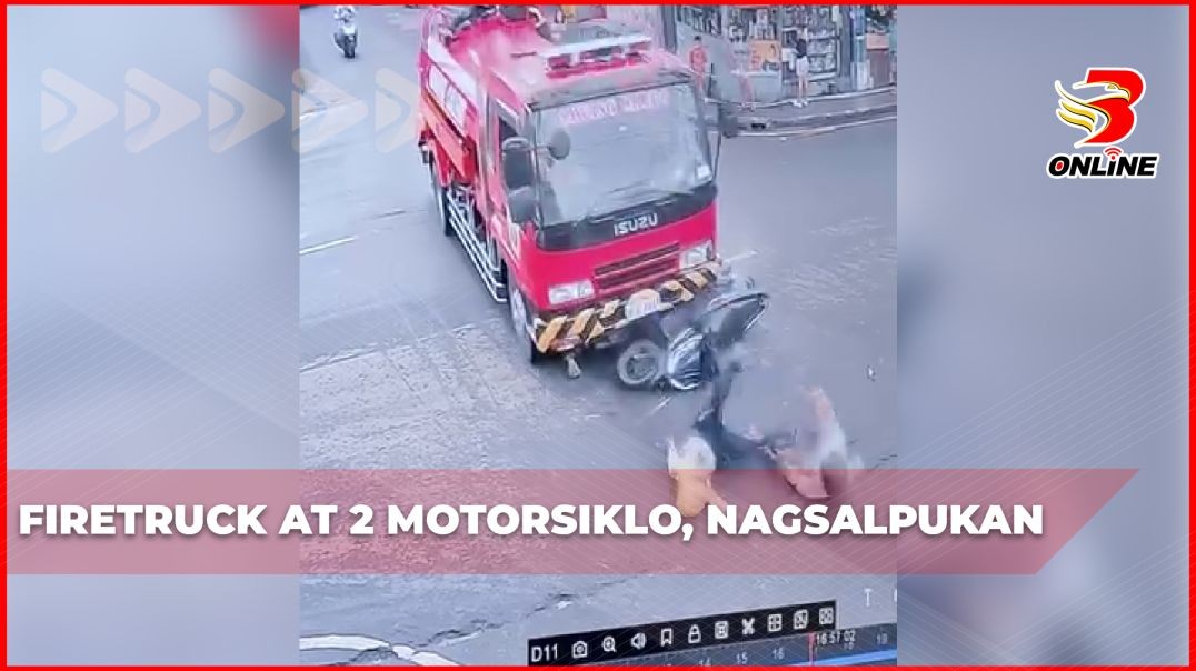 Firetruck at 2 motorsiklo, nagsalpukan