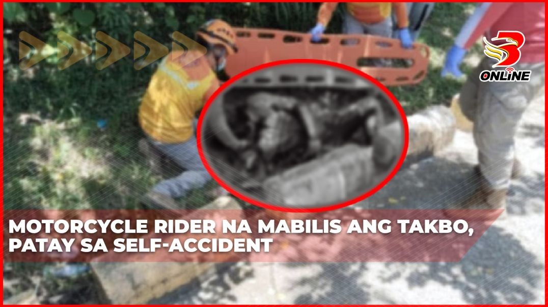 ⁣Motorcycle rider na mabilis ang takbo, patay sa self-accident