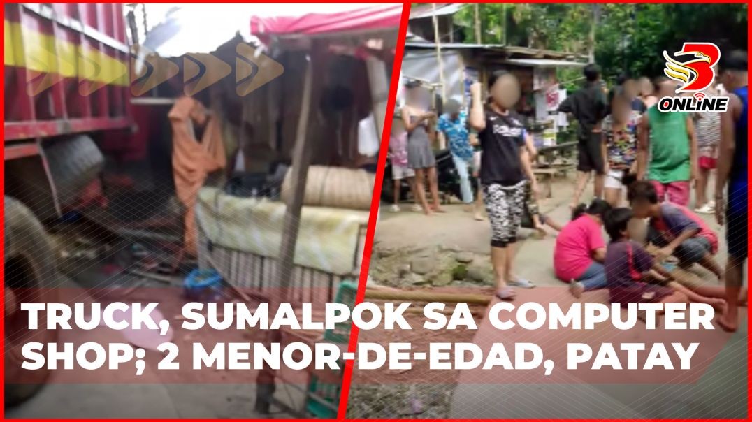 ⁣Truck, sumalpok sa computer shop;2 menor-de-edad, patay