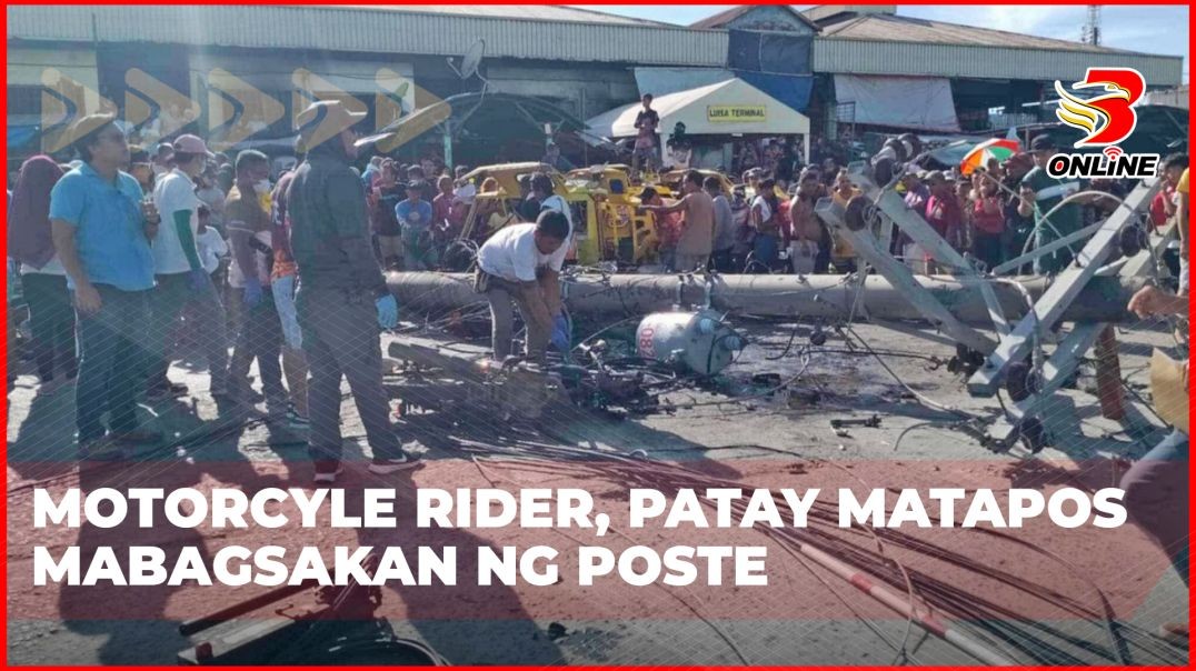 Motorcyle rider, patay matapos mabagsakan ng poste