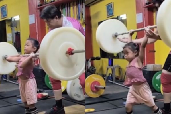 6-anyos na bata, kayang bumuhat ng 20kg barbel!
