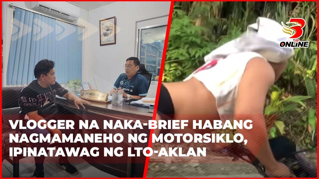 ⁣Vlogger na naka-brief habang nagmamaneho ng motorsiklo, ipinatawag ng LTO-Aklan