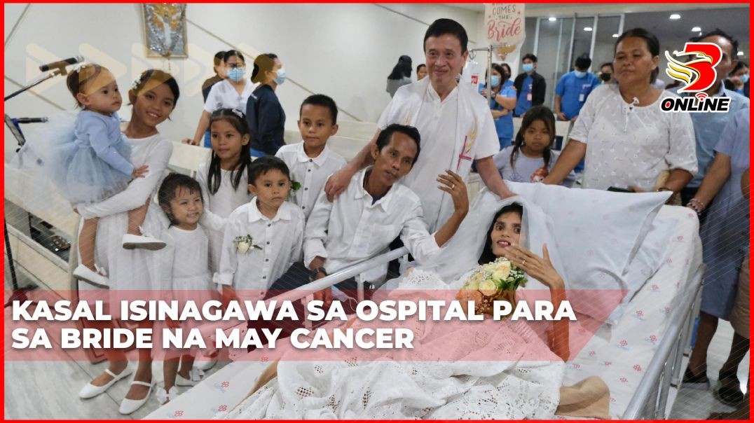 ⁣Kasal isinagawa sa ospital para sa bride na may cancer