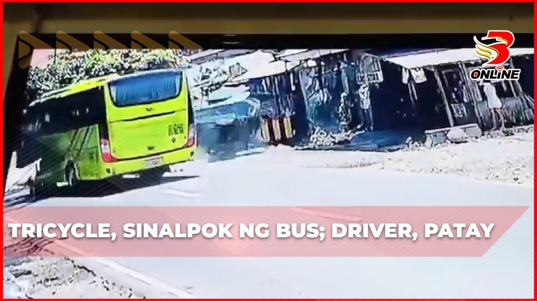 Tricycle, sinalpok ng bus; Driver, patay