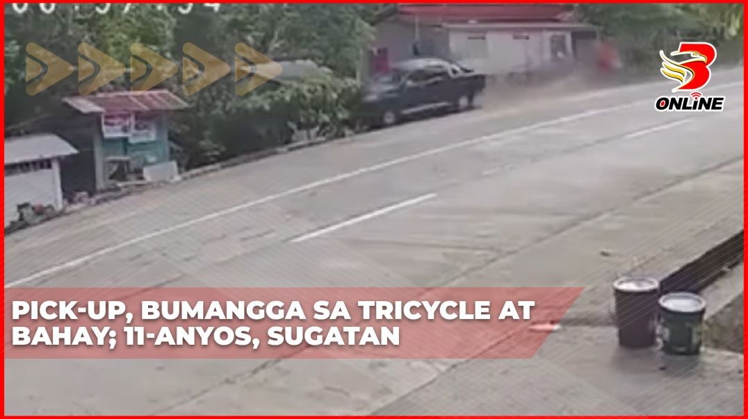 Pick-Up, bumangga sa tricycle at bahay; 11-anyos, sugatan