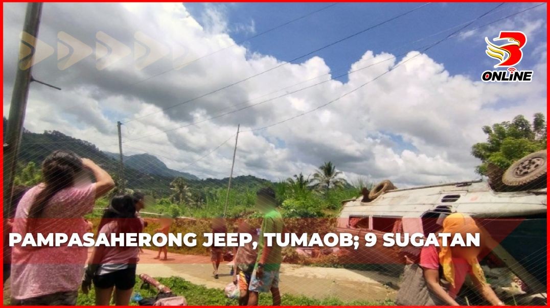 Pampasaherong jeep, tumaob; 9 sugatan