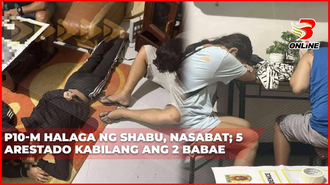 ⁣P10-M halaga ng shabu, nasabat; 5 arestado kabilang ang 2 babae
