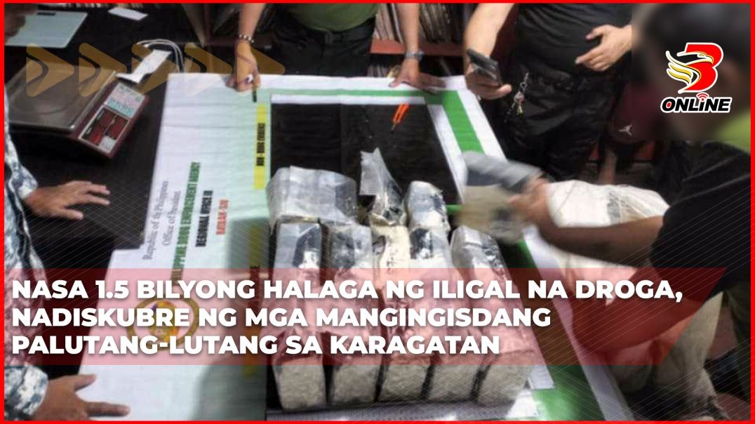 ⁣Nasa 1.5 bilyong halaga ng iligal na droga, nadiskubre ng mga mangingisdang palutang-lutang sa karag