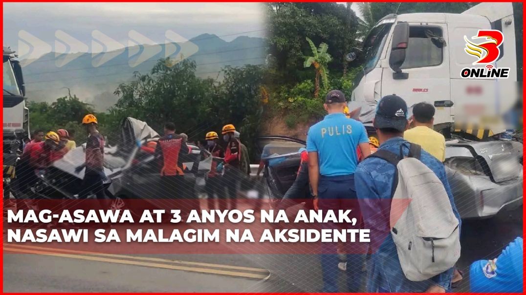⁣Mag-asawa at 3 anyos na anak, nasawi sa malagim na aksidente
