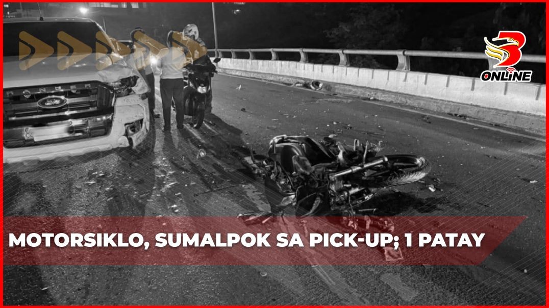 Motorsiklo, sumalpok sa pick-up; 1 patay