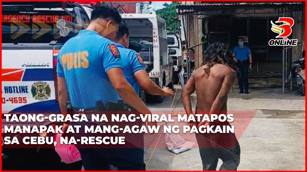 ⁣Taong-grasa na nag-viral matapos manapak at mang-agaw ng pagkain sa Cebu, na-rescue