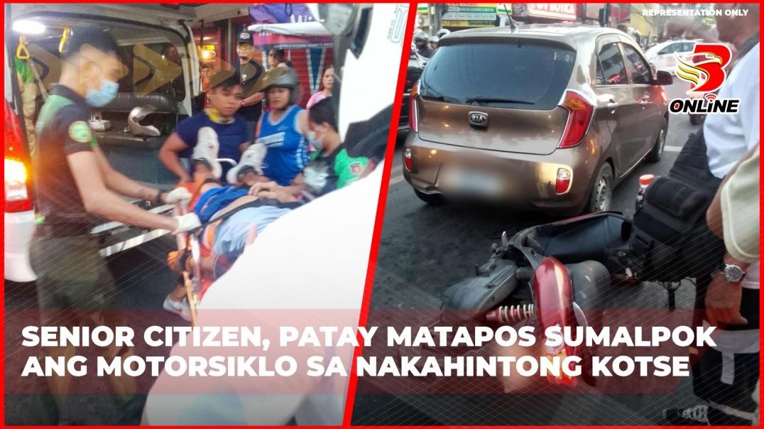 ⁣Senior citizen, patay matapos sumalpok ang motorsiklo sa nakahintong kotse