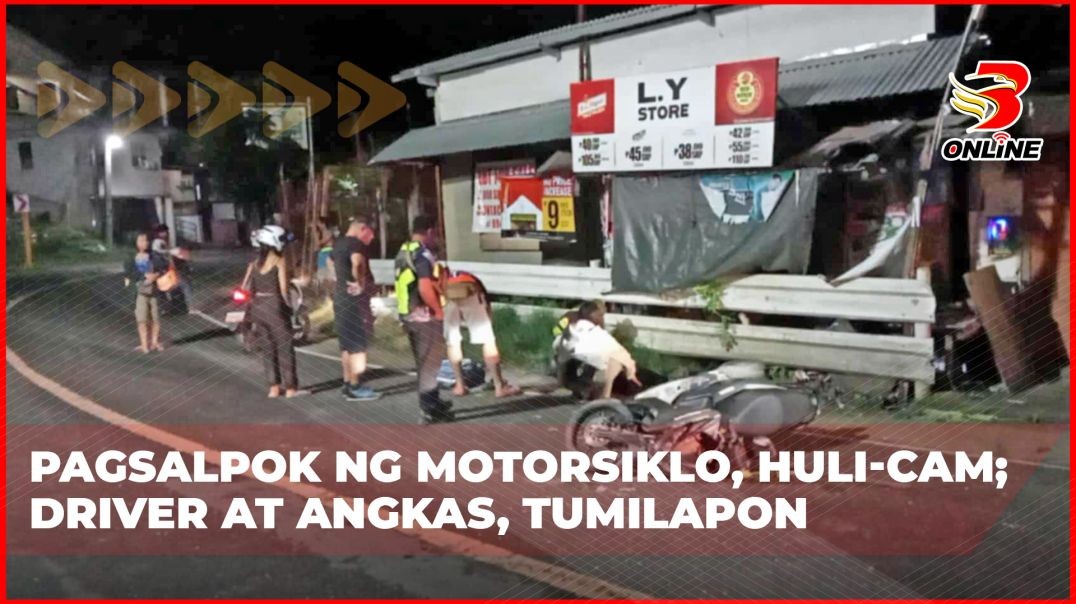 ⁣Pagsalpok ng motorsiklo, huli-cam; Driver at angkas, tumilapon
