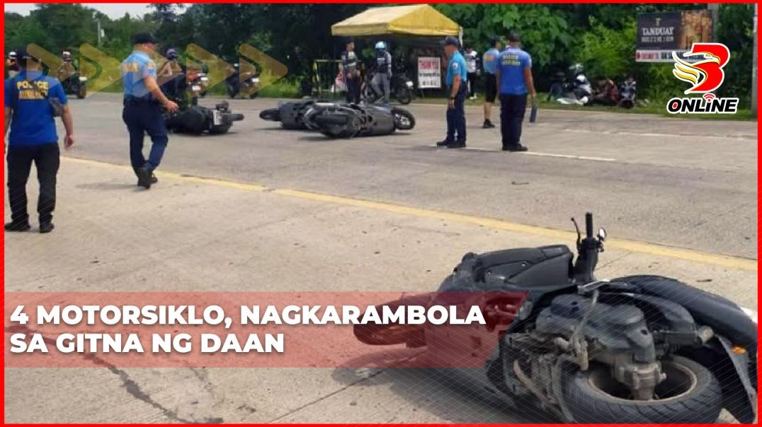 ⁣4 motorsiklo, nagkarambola sa gitna ng daan