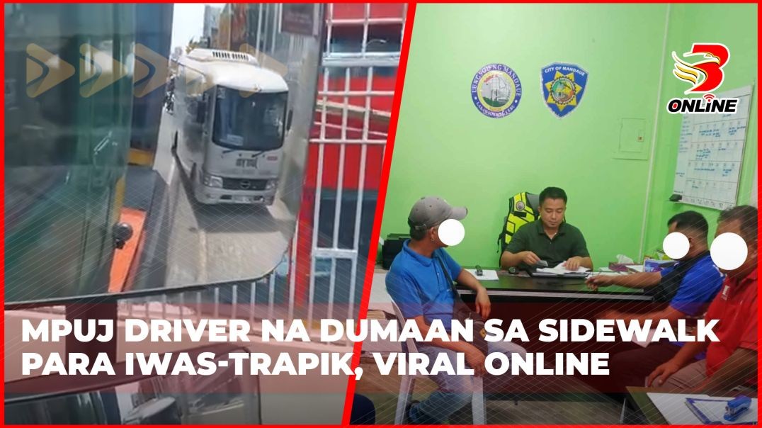 ⁣MPUJ driver na dumaan sa sidewalk para iwas-trapik, viral online