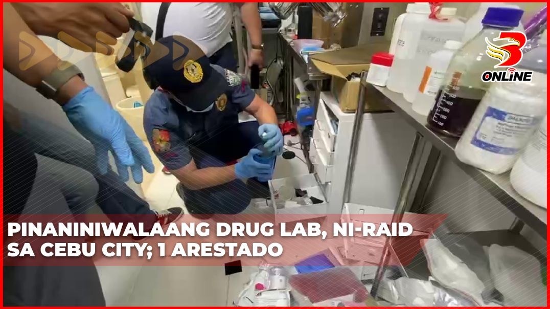 ⁣Pinaniniwalaang drug lab, ni-raid sa Cebu City; 1 arestado