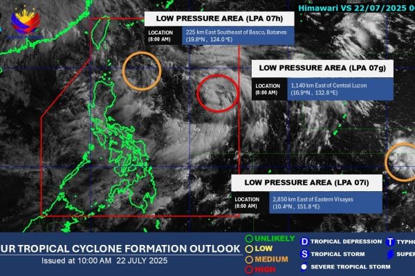 PAGASA, tatlo na ang binabantayang LPA