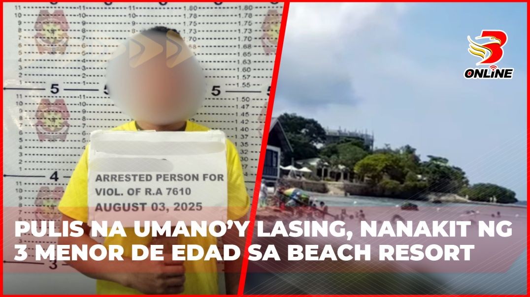 ⁣Pulis na umano’y lasing, nanakit ng 3 menor de edad sa beach resort