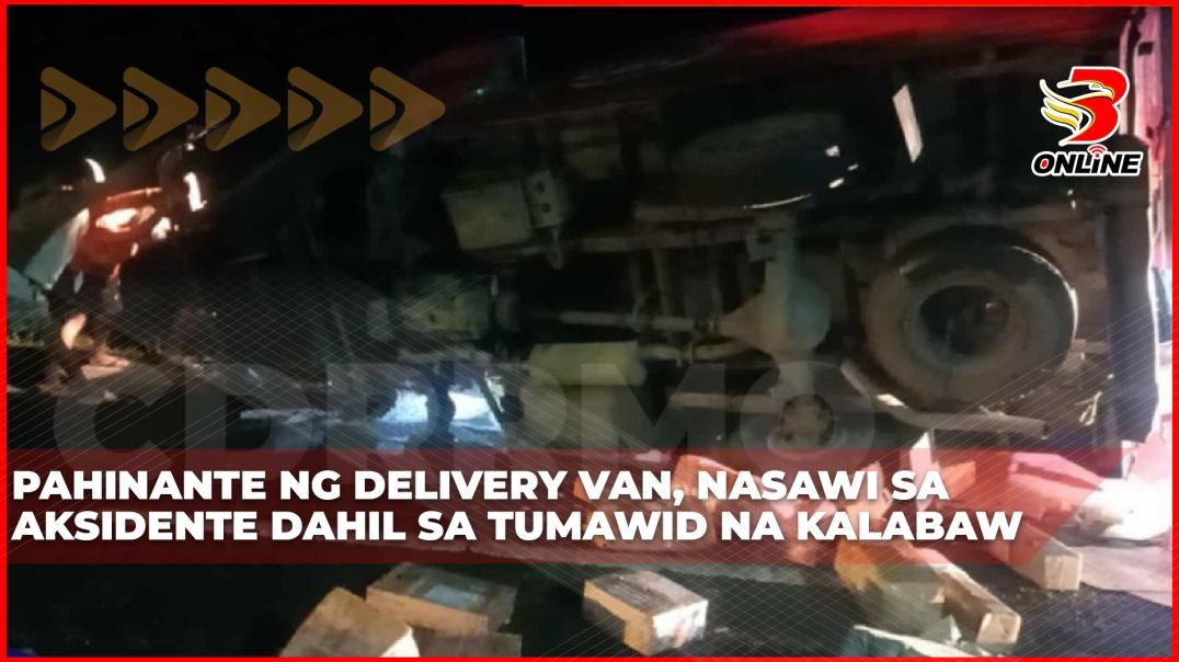⁣Pahinante ng delivery van, nasawi sa aksidente dahil sa tumawid na kalabaw