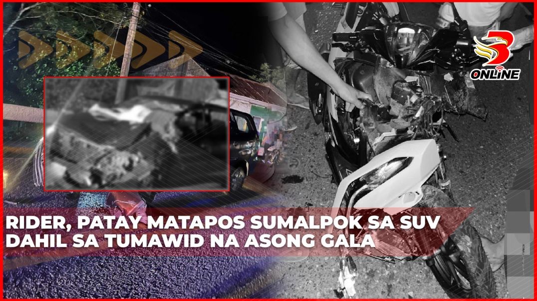 ⁣Rider, patay matapos sumalpok sa SUV dahil sa tumawid na asong gala
