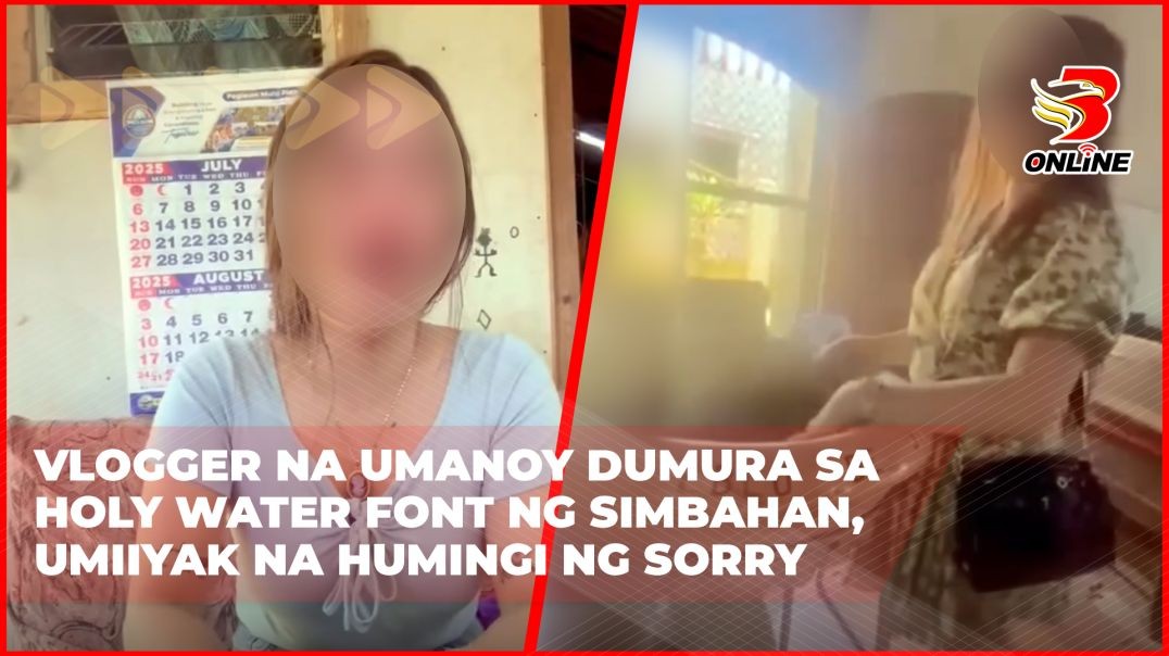 ⁣Vlogger na umanoy dumura sa Holy Water font ng simbahan, umiiyak na humingi ng sorry